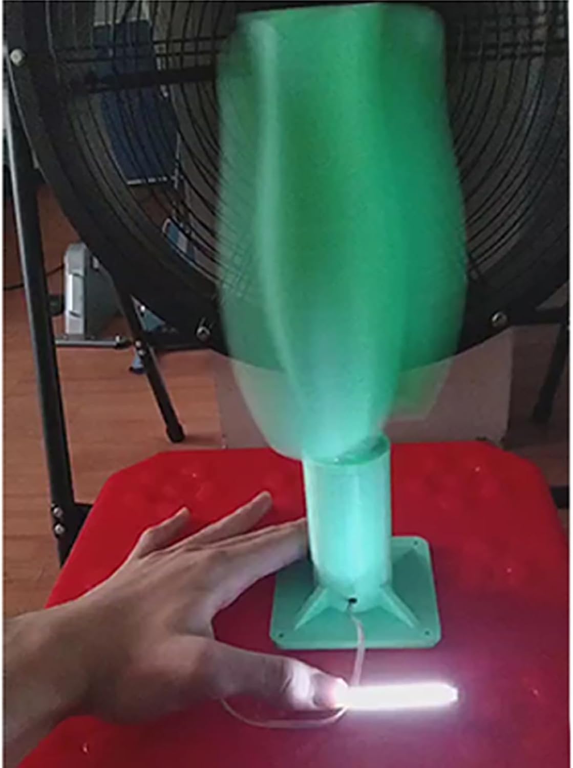 20W Wind Power Generator 1-12V Wind Generator DIY Vertical Axis Wind Turbine Model with LED Light, Three-Phase Permanent Magnet Generator for Teaching Physical Power Generation,Green,20W