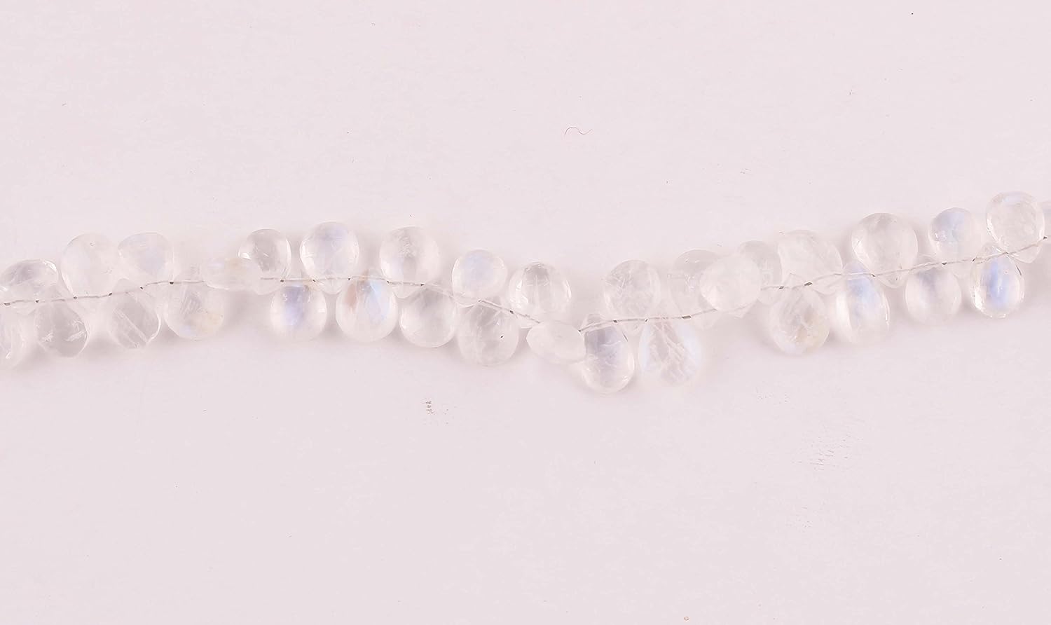 Neerupam collection Natural White Rainbow Gemstone Faceted Tear Drop Shape Beads 1 Loose Strand for Jewelry Making