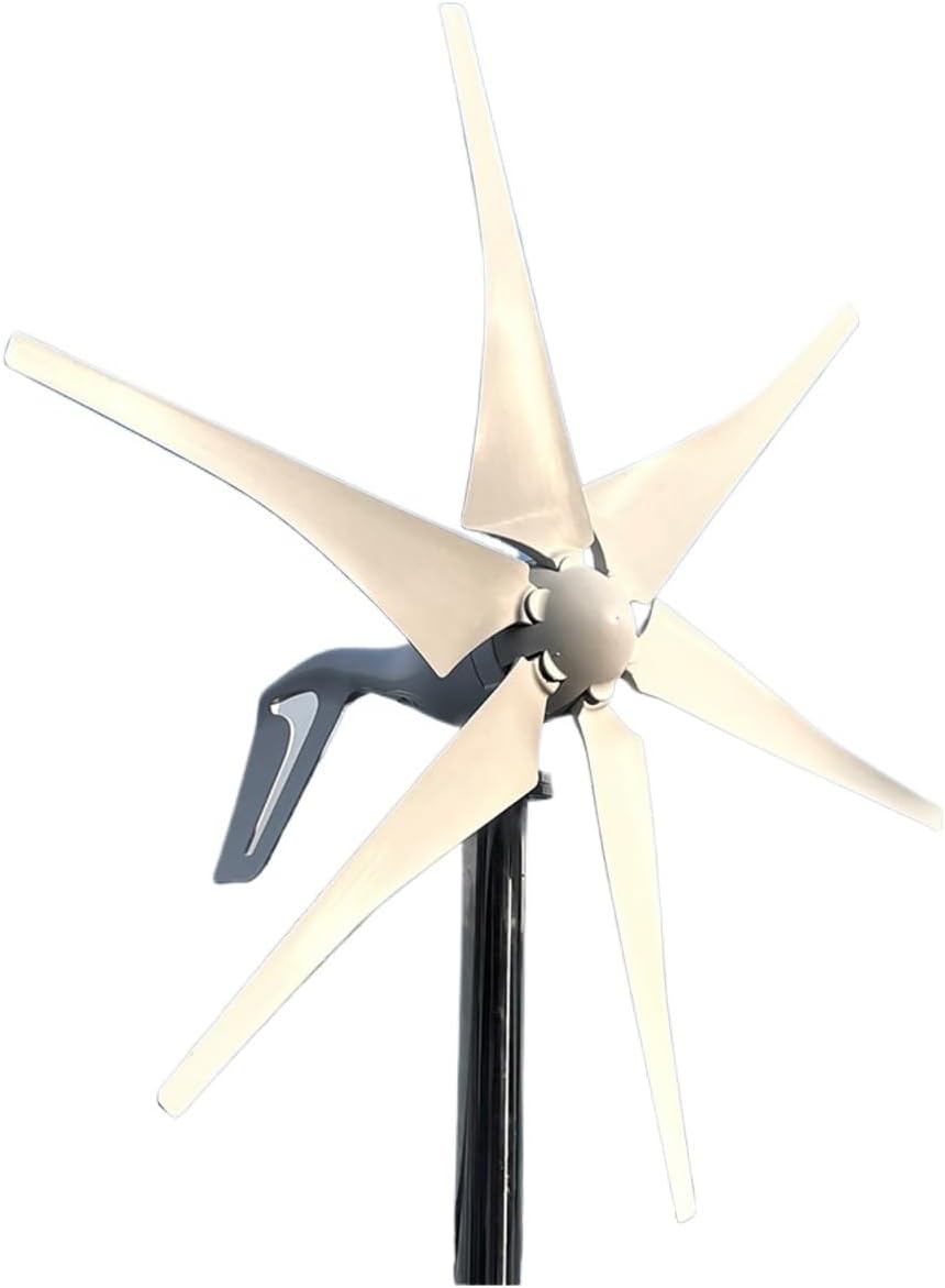 800W 1KW 12V 24V Horizontal Wind Turbine Generator Complete Set Windmill MPPT Charge Controller Small Generador Low Starting Speed for Home(6 Blades,Wind Turbine ONLY_48V)