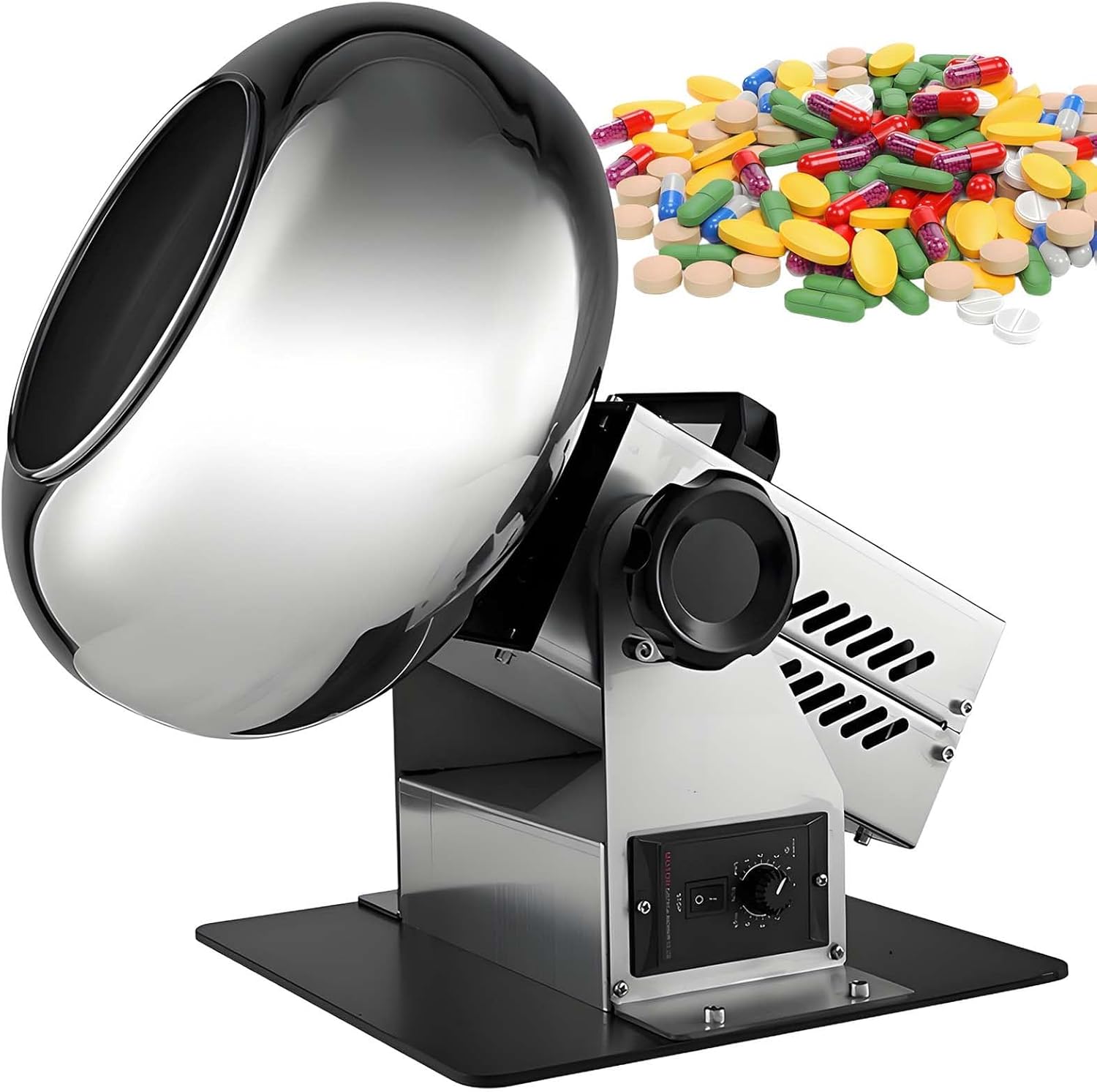 Commercial Sugar Coating Machine,1 to 3 kg/Time,Mini Desktop Chocolate Panning Equipment,320 mm Pan Body,220V