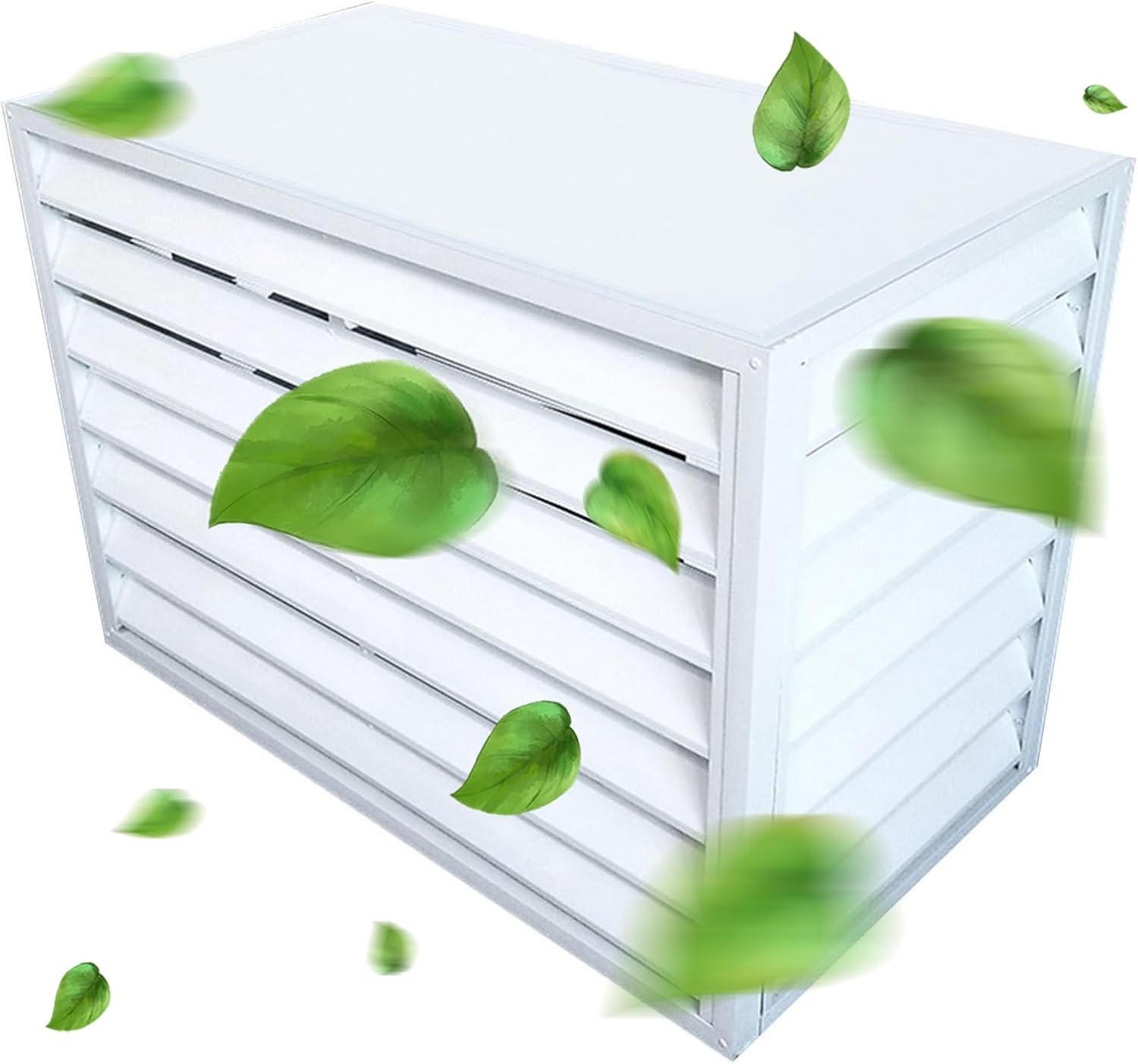 Outdoor Air Conditioner Cover For Outside Units, Window Aluminum Privacy Fence Panels, Trash Can Enclosure Flower Stand Decorative Air Conditioning Cover For Patio Lawn ( Color : White , Size : 2 3P