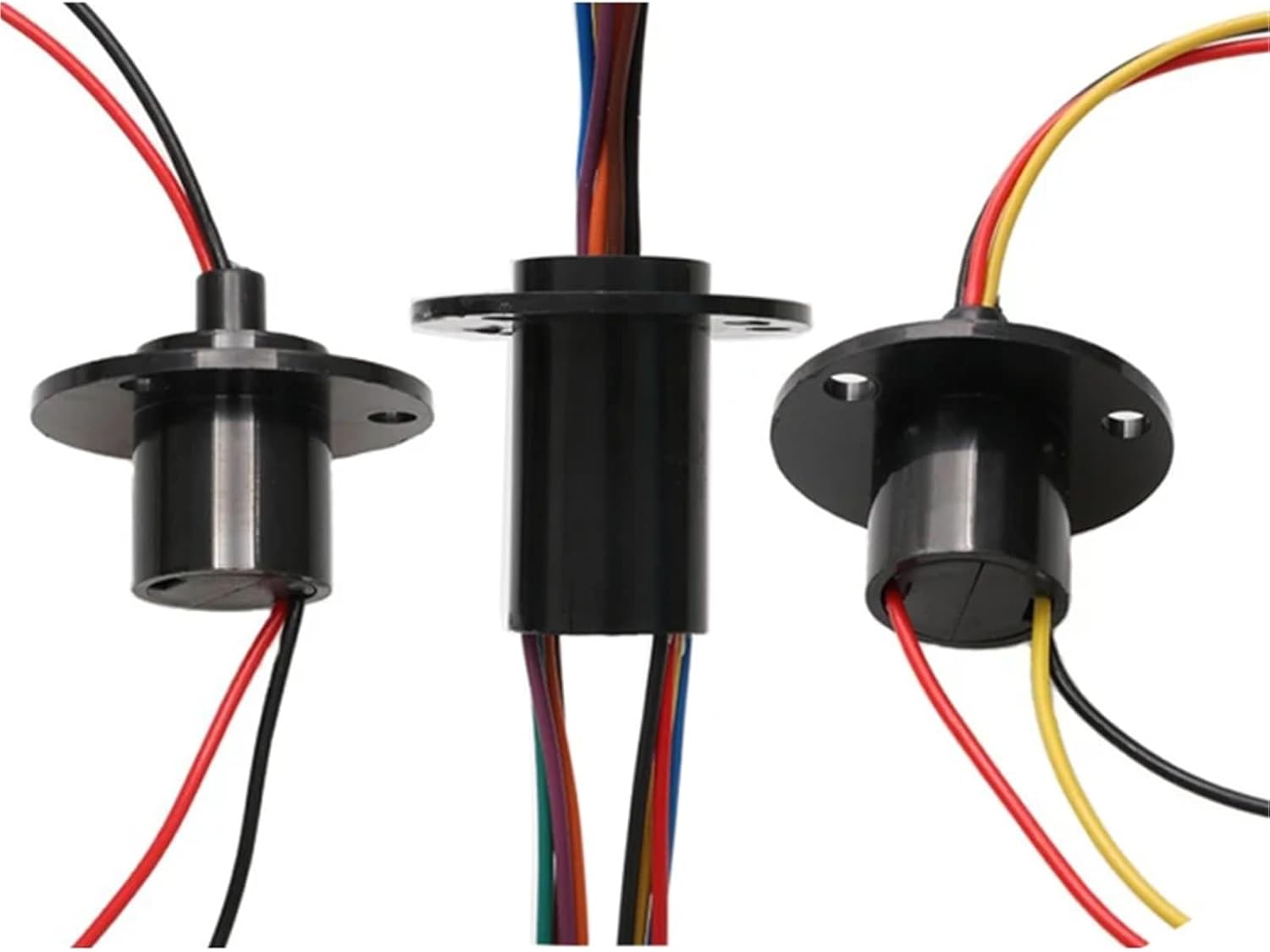 1PCS Wind Power Slip Ring 10A Dia.22mm 2/3/4/6/8CH Channels Wires Slipring Mini Electric Rotary Conductive Joint with Flange(Dia 22mm 8CH 10A)