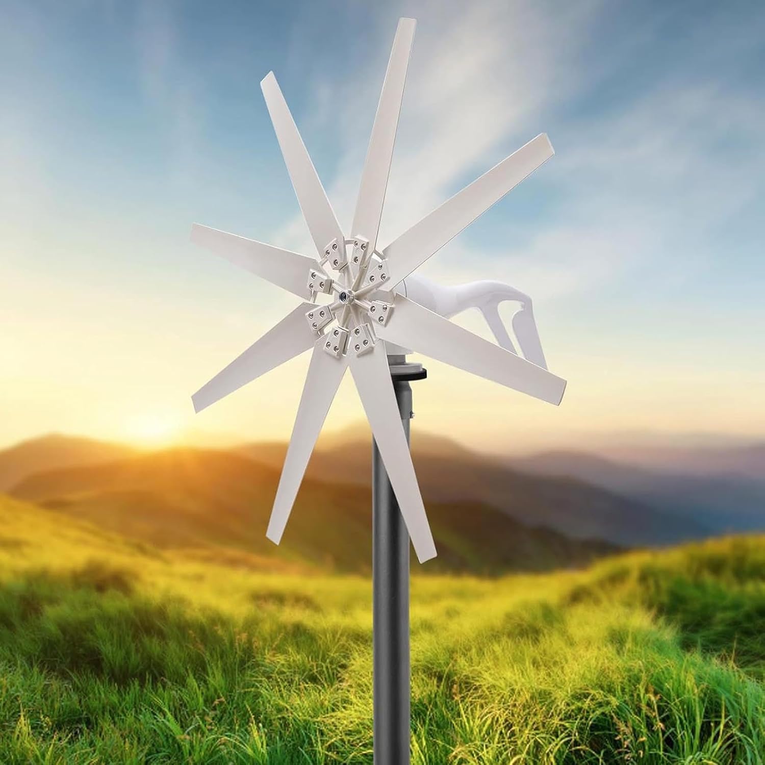 YWBL-WH 400W Wind Turbine Generator Kit 10 Blades with MPPT Charge Controller for Home RV Boat Off Grid Wind Power System (DC12V)