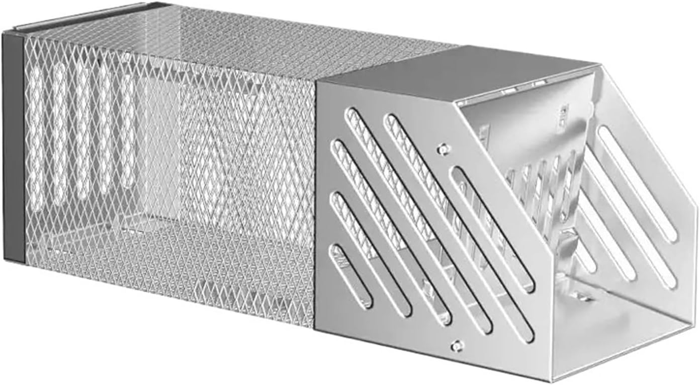 Rat Trap, Automatic Household Mousetrap Single Door Continuous Mousehole Trap Cage Iron Mesh Household Mousetrap Humanized Indoor and Outdoor Mousetrap Cage