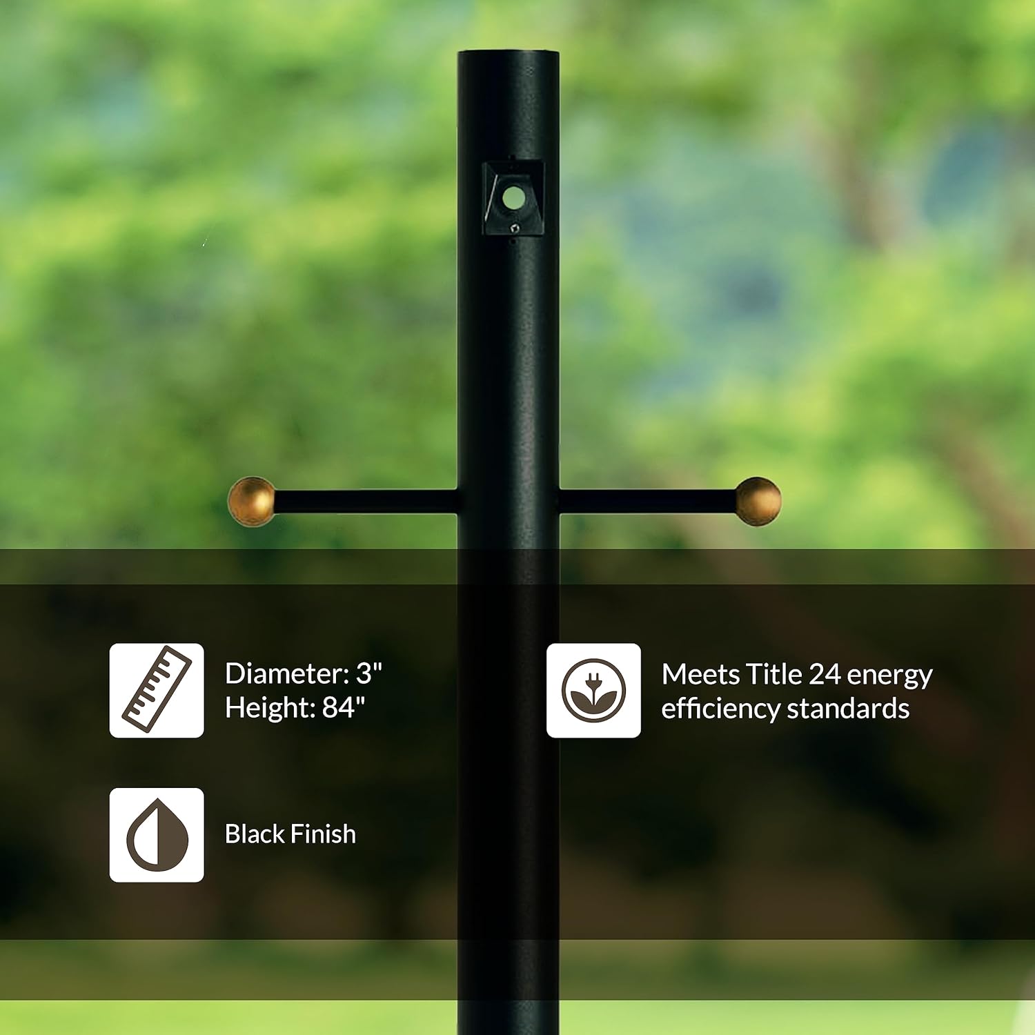 Generation Lighting Traditional Outdoor Lamp Post Black8114-12 | Driveway, Garden, Porch, and Patio Accessory | Outdoor Lighting Product for Outdoor Post Light, Driveway Light, and Deck Post Light