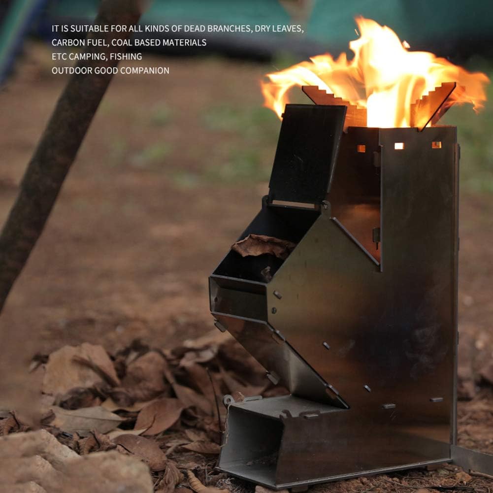 Outdoor Fireplaces Outdoor Camping Folding Wood Stove Portable Firewood Stainless Steel Survival Hiking Furnace Fire Pits