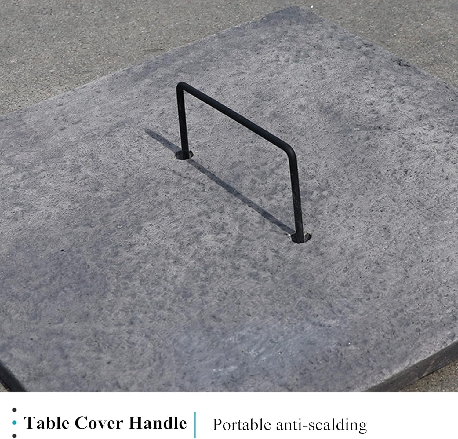 Outdoor Fire Pit Table, Square Fireplace Table w/Spark Screen, Fireplace Poker, Grate, Firepits Table w/Tabletop Lid, for Outside Patio Garden Backyard