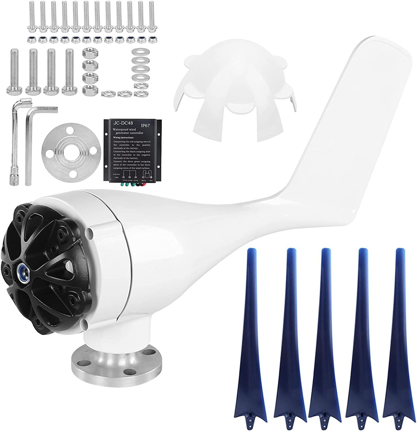 8000W Windmill Generator 5 Blade Small Wind Turbines Kit Industrial Energy Equipment