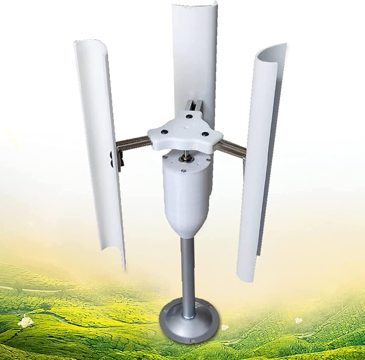 Three-Phase Permanent Magnet Generator 3 Blades 20W Vertical Axis Wind Turbine Model Vertical Axis Windmill Wind Turbine Model Toy Night Light Production DIY Display