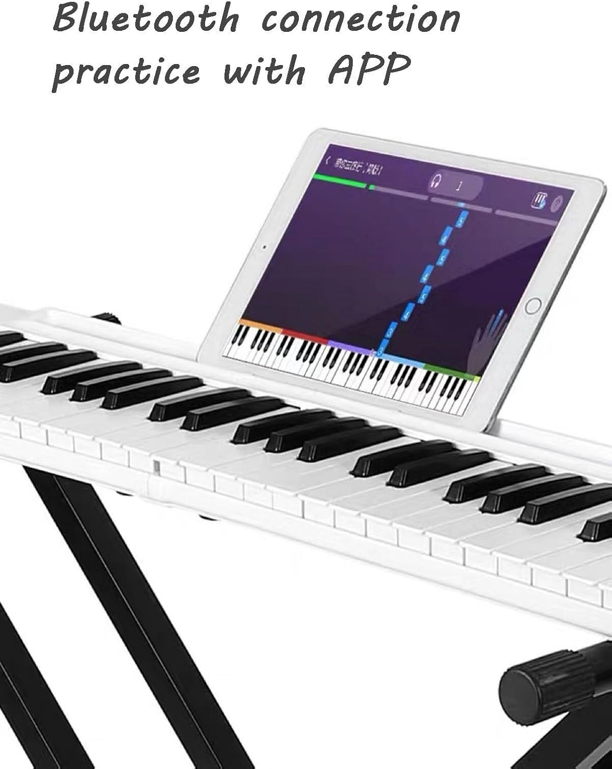 88 Full-Size Portable Keyboard Piano, Semi-Weighted Keys, Bluetooth 5.0, MIDI, Built-in Speakers, Sustain Pedal & Carrying Bag (Black)