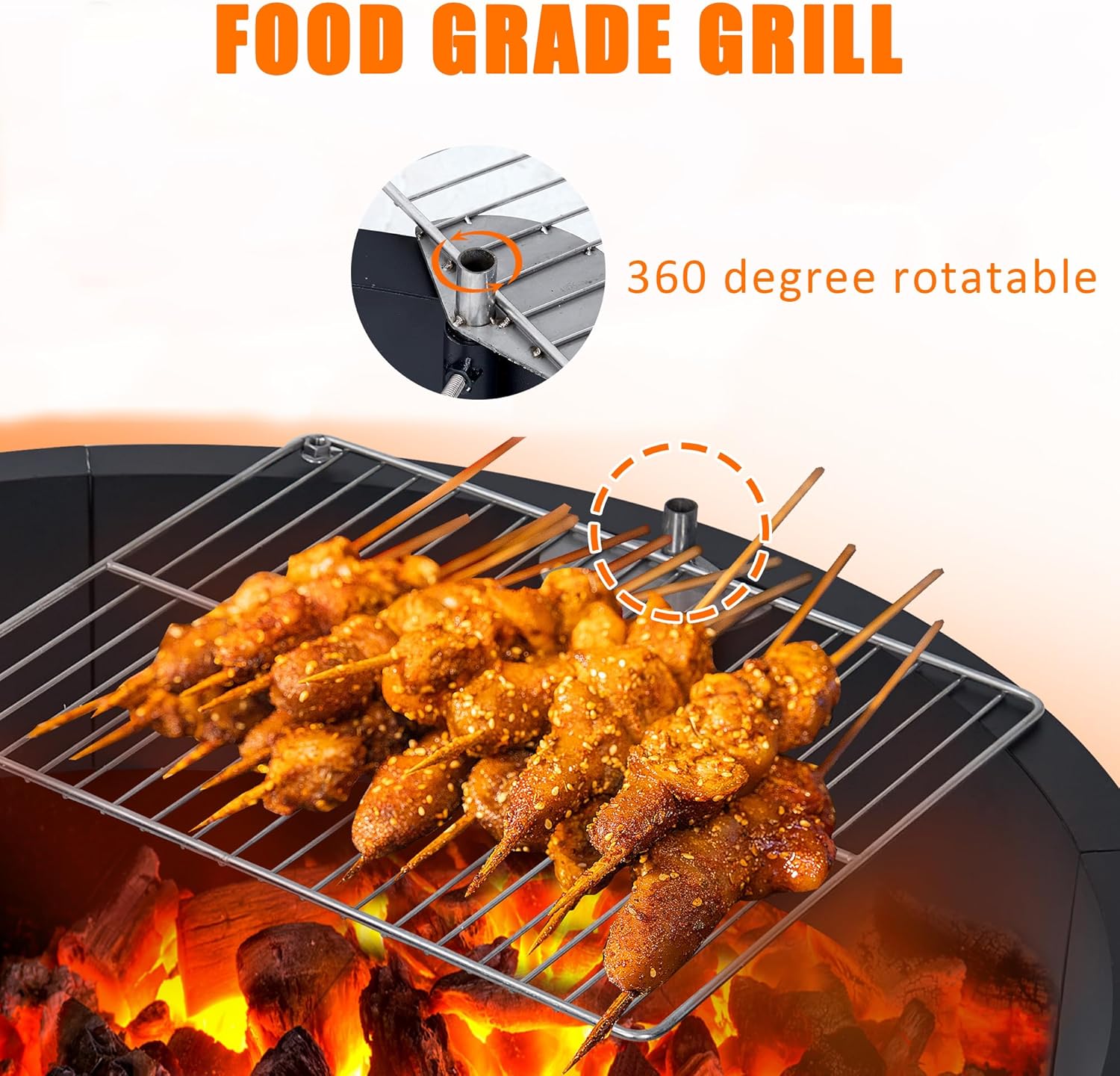 30 Inch Outdoor Fire Pit Ring, 2.5mm Thick Heavy Duty Steel Round Fire Pit Insert, 36 in-Outer Wood Burning Fire Pit Kit, 10 Inch Height Campfire Ring for Camping, BBQ