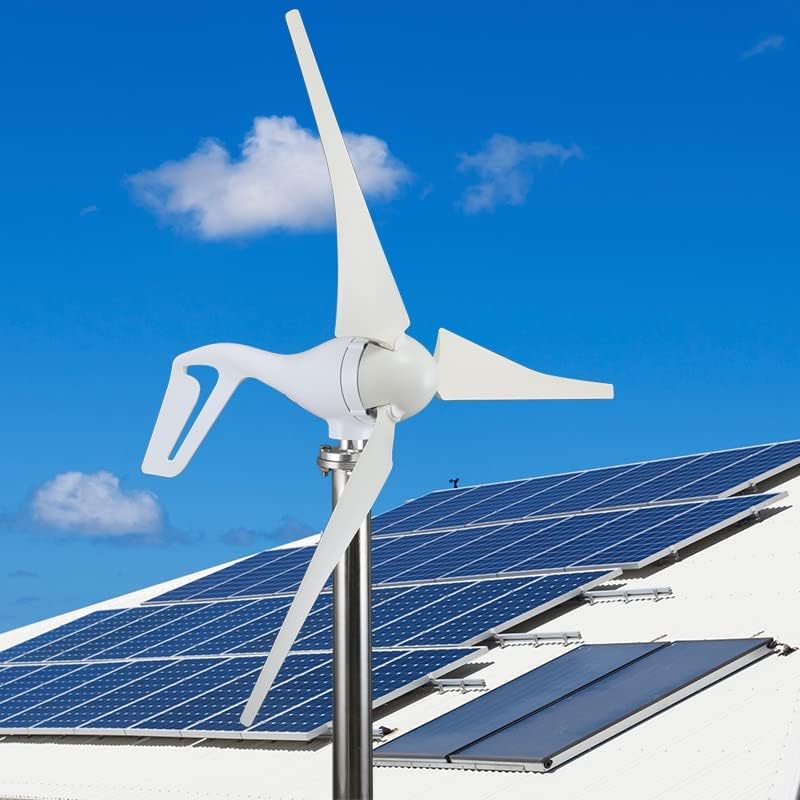 Smaraad Wind Turbine Generator Kit 600W 12V with Charge Controller, Wind Power Generator Kit with 3 Blades for for Marine, RV, Home, Windmill Generator, Hybrid Solar Wind System