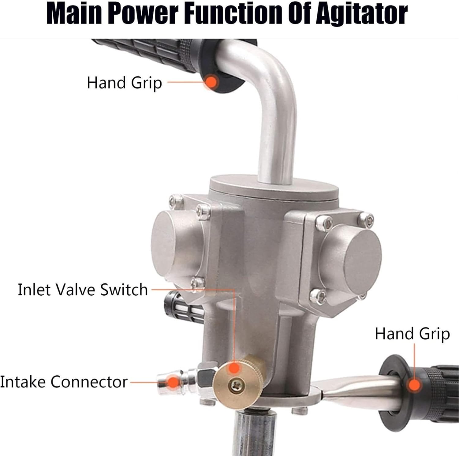 Pneumatic Paint Mixer Portable Pneumatic Paint Mixer, 5 Gal/20L Adjustable Speed Coating Mixer Machine, Air Agitator Paint Mix Tool