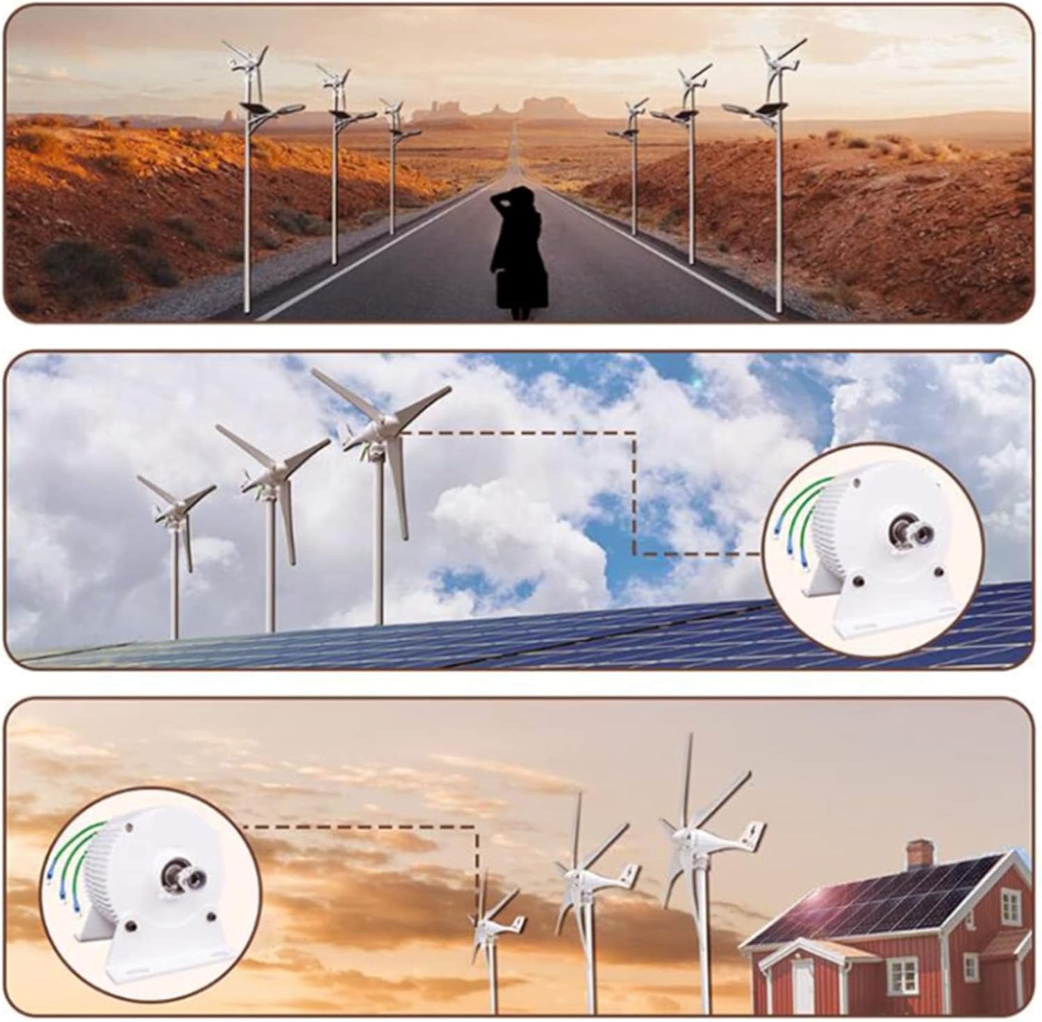 220v,BAOJUHUIKANG 48V Wind Turbine Generator,2000W 12V 24V 48V AC Gearless Permanent Magnet AC Alternators with MPPT Controller for Wind/Water Turbine(With Base)