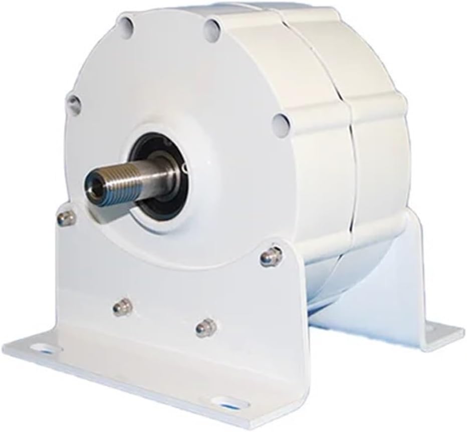 Wind Power Generator Wind Turbine and Water Turbine Low Speed 2000W 24V 48V Gearless Permanent Magnet Generator Low Starting Speed for Home(with Base,48V_2000W 300RPM)