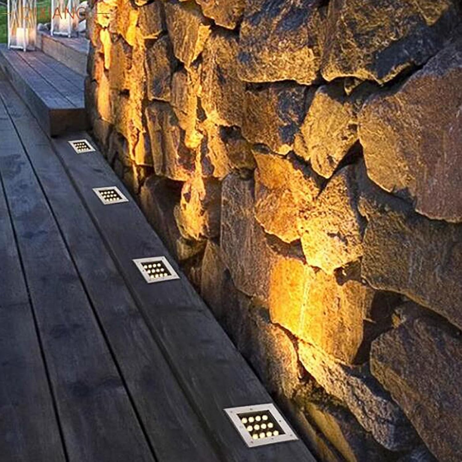 LED Landscape Lights - Outdoor Buried Lights, AC 220V Square Embedded Ground Spotlight, IP66 Waterproof LED Floor Lamp, Step Walkway Decorative Lighting Ground Light, Easy Installation
