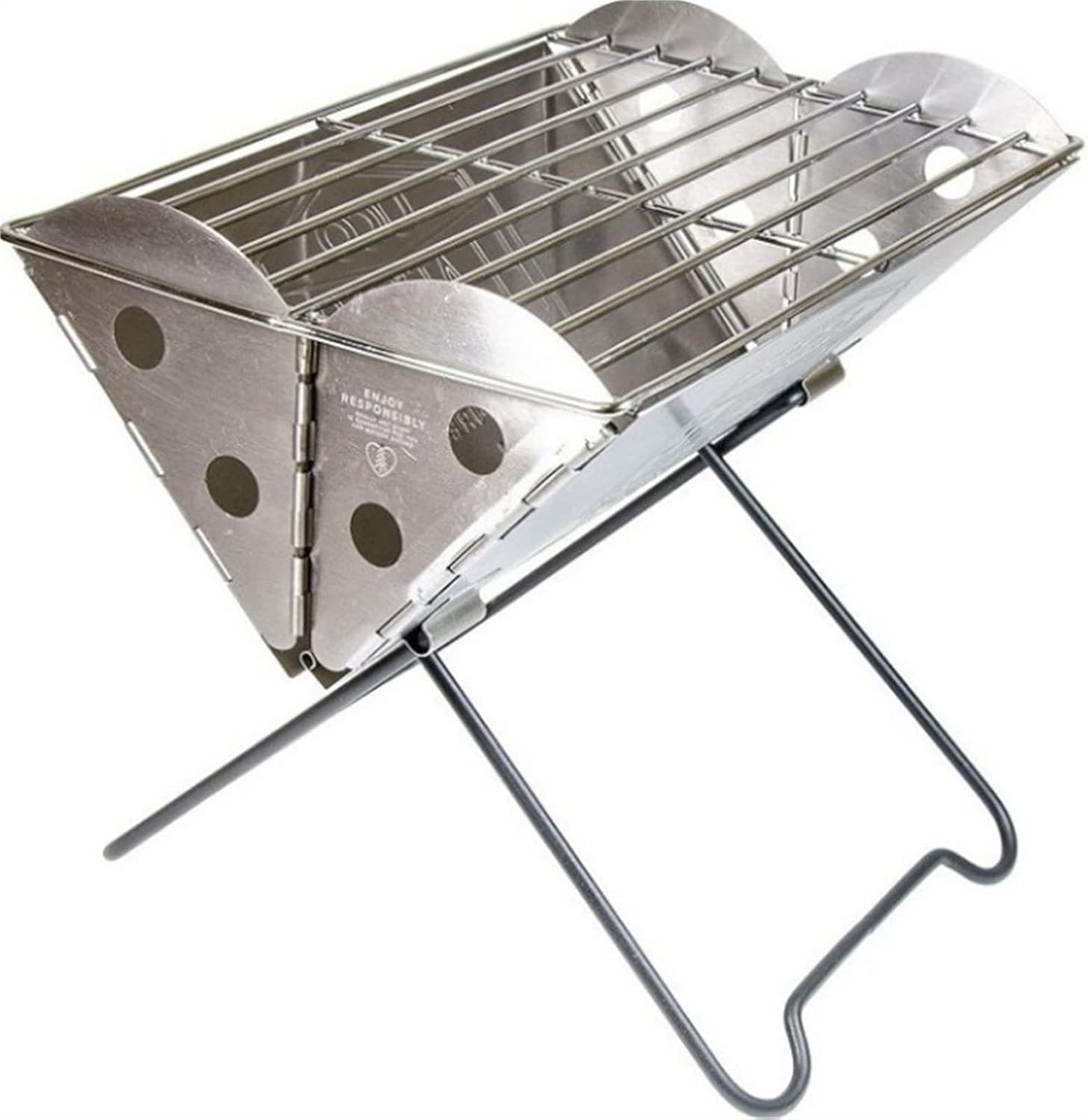Grills Stable Outdoor Camping Flat Backpack Portable Stainless Steel Grill And Fire Pit