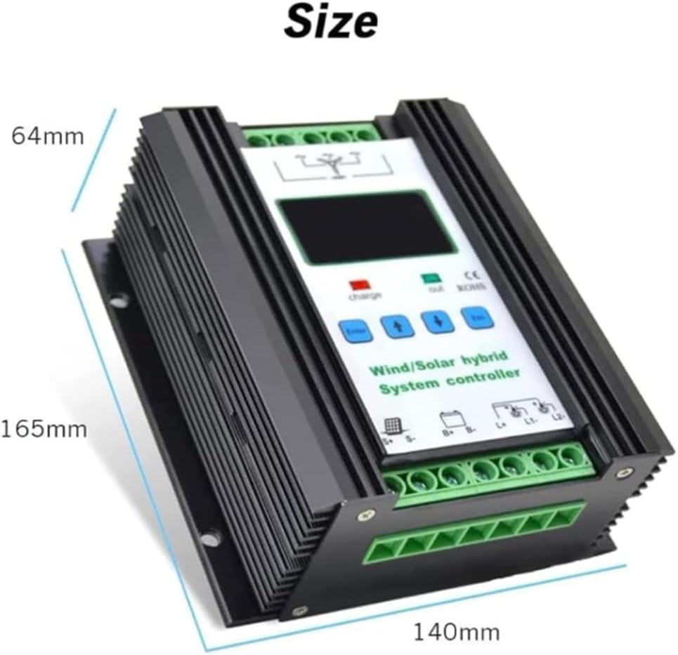 220V,HYZHANHONG 12V 24V 48V 220V Wind Solar Hybrid Charge Controller Fits for Wind and Solar Power Charge Controller Wind Energy with LCD Display,24V-1800W