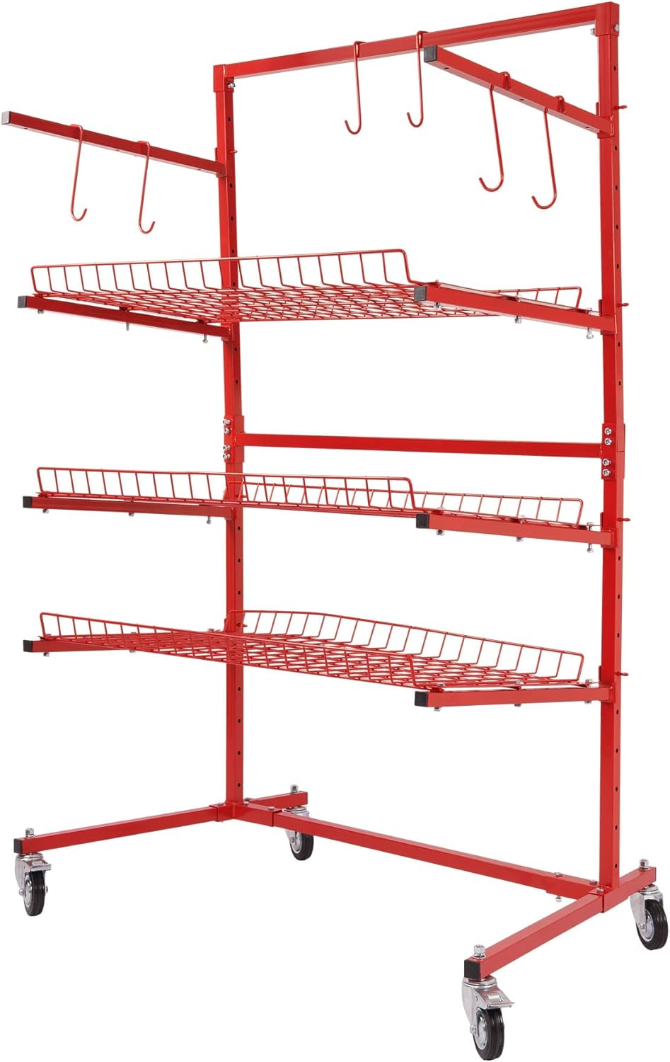 Auto Parts Storage Rack 3 Shelf Storage Rack Parts Management Carts Shelves for Tools Storage