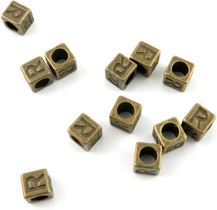 1180 Pieces Jewelry Making Charms Findings Antique Bronze Brass Fashion Jewellery Wholesale Supplies Pendant Lots Bulk Supply D3HS0 Alphabet R Cube Loose Beads