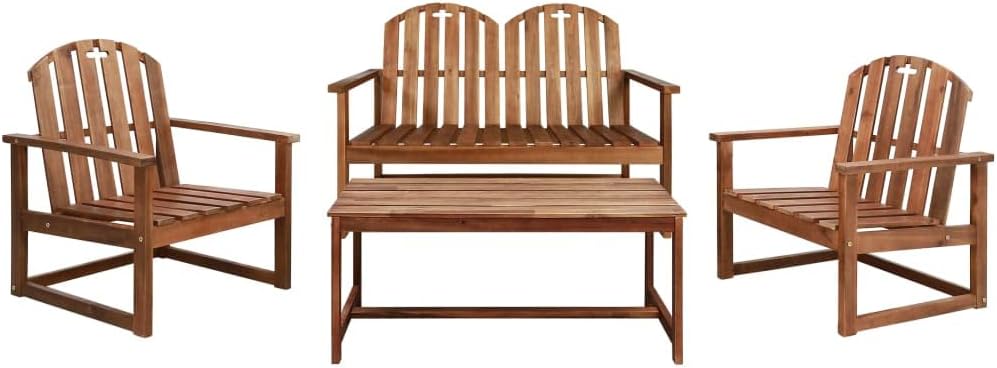 Patio Set 4 Piece Patio Lounge Set Solid Acacia Wood