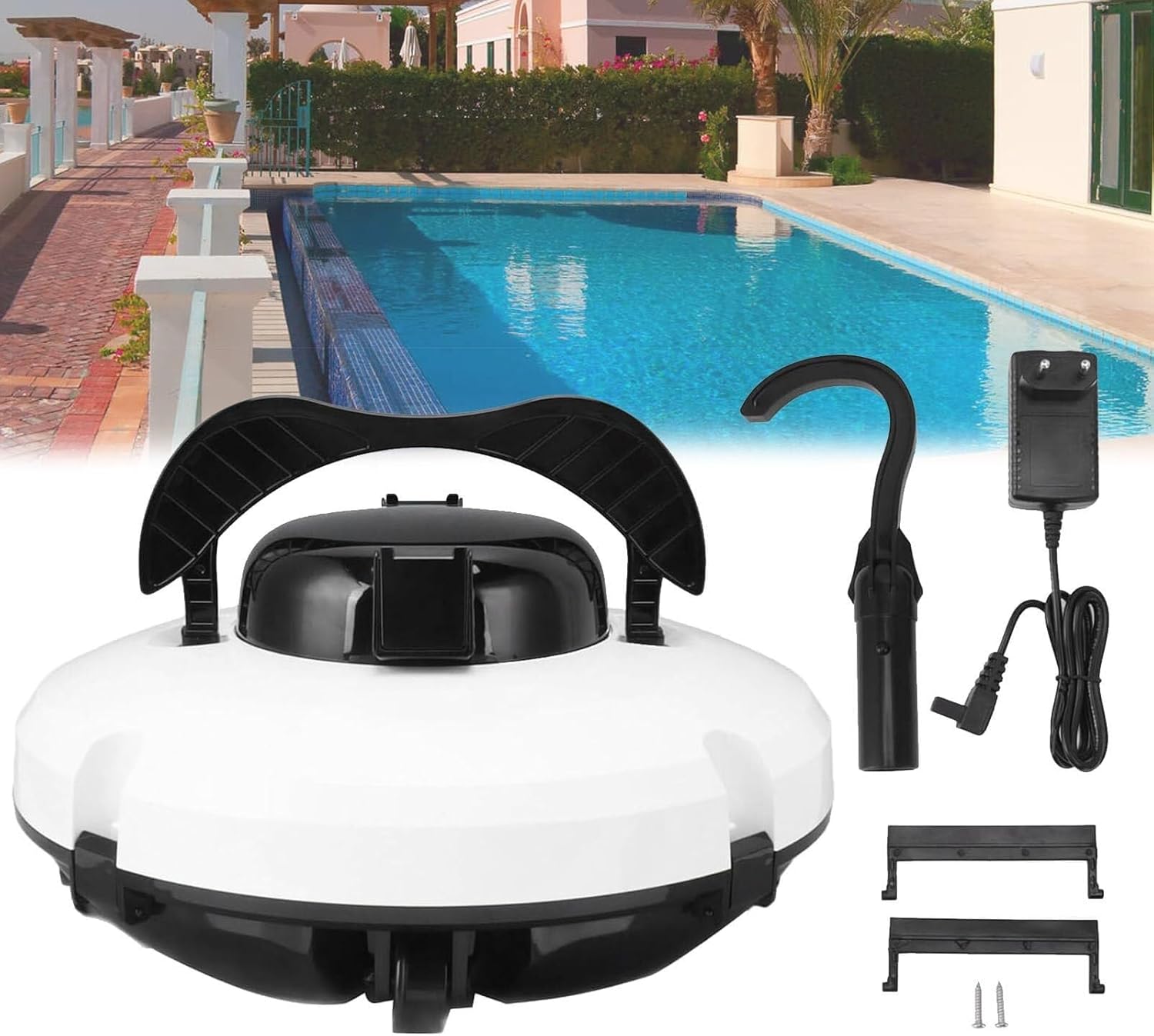 Cordless Robotic Pool Cleaner, Automatic Pool Vacuum, Powerful Suction, Fine Filter Intelligent Wall Climbing Cordless Pool Cleaners