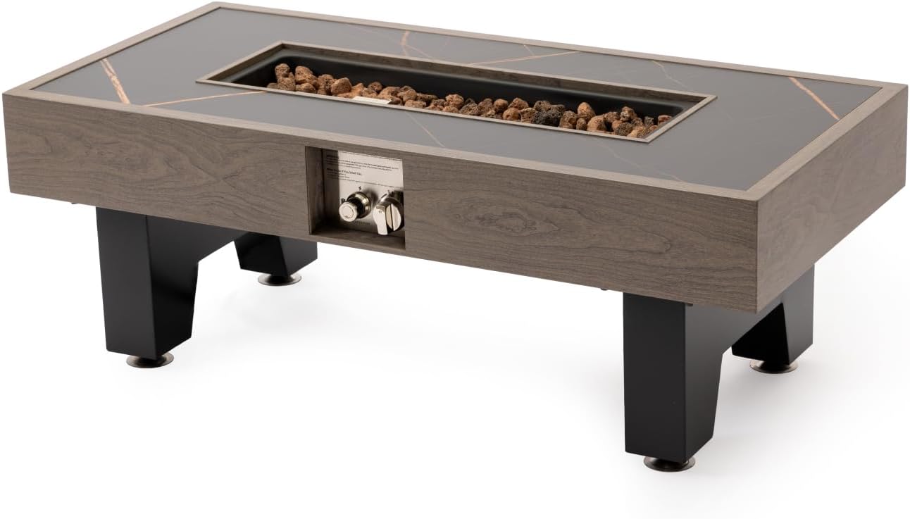 Modern 42inch Grey Iron Fire Pit Table with Wood Burner