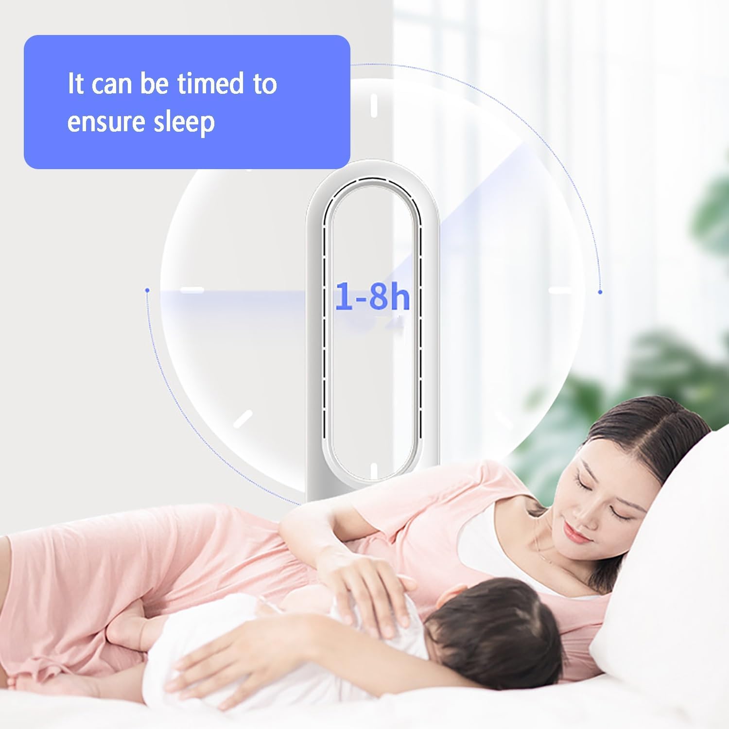 Bladeless Fan, Tower Fan with Remote, 80° Oscillating Pedestal Fan, Floor Fan/Standing Fan/Cooling Fan, 8 Speeds, 8h Timer, Air Circulation Fan for Indoor Home Bedroom Office Room(Gray)