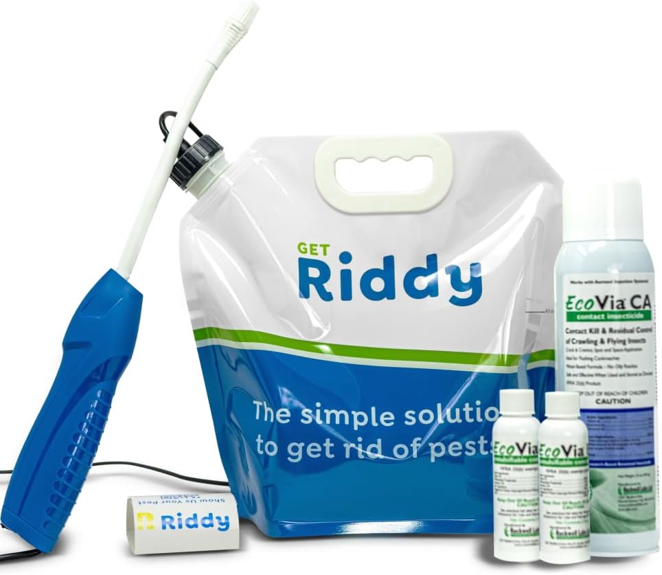 Riddy Green, Customized Home Control Kit, Includes Concentrate, Aerosol, Rechargeable Sprayer, Traps, Gloves, & Guide, Made with Natural Ingredients