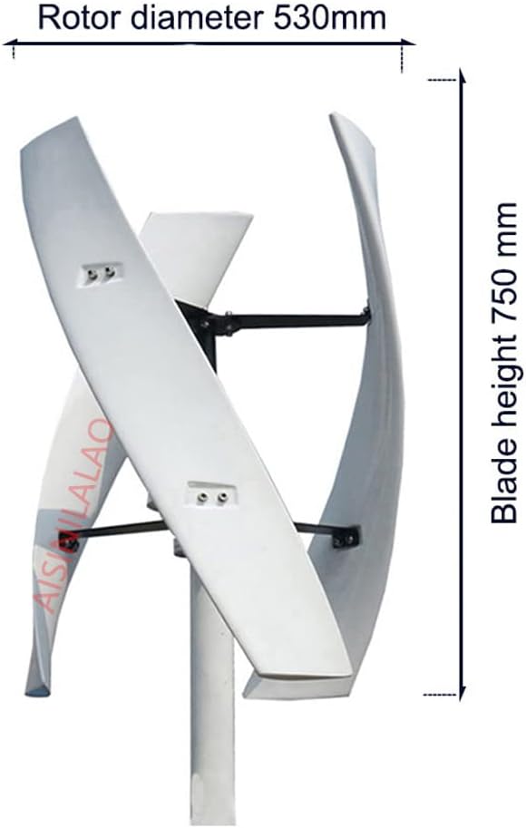 Wind Turbine, W/Controller 12V 24V 48V 220V 3000W Windmill Wind Power Wind Turbine Kit for Home, Business and Industrial Energy Supply(White)