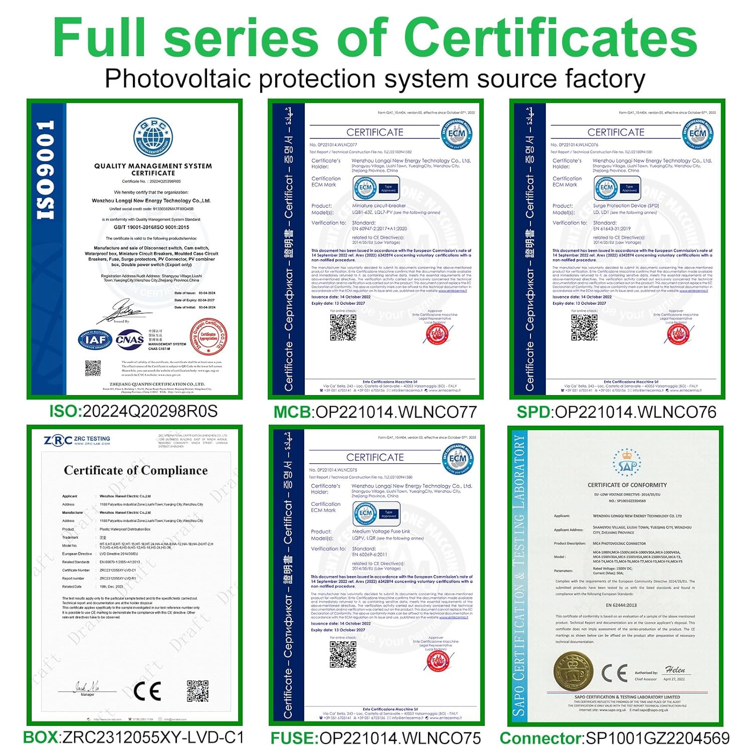 2 String Solar PV Combiner Box with 10pcs Fuse Link 10A DC1000V IP65 2 in 1 Out DC500V 32A Circuit Breaker with Surge Protector and 15A PV Fuse,Solar Disconnect Switch Outdoor Waterproof for Solar Pan