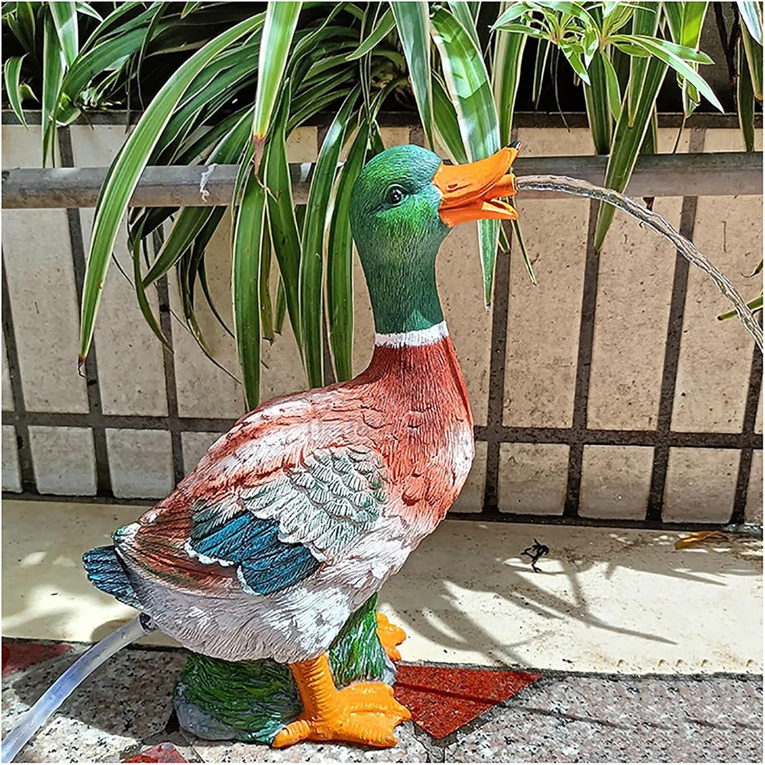 Animal pond fountains, Pond spitters for small ponds, Fish pond water circulation outlet landscaping, Resin material, Garden Decor for Koi pond, with Water pump and Hose, for above ground pools(Green)