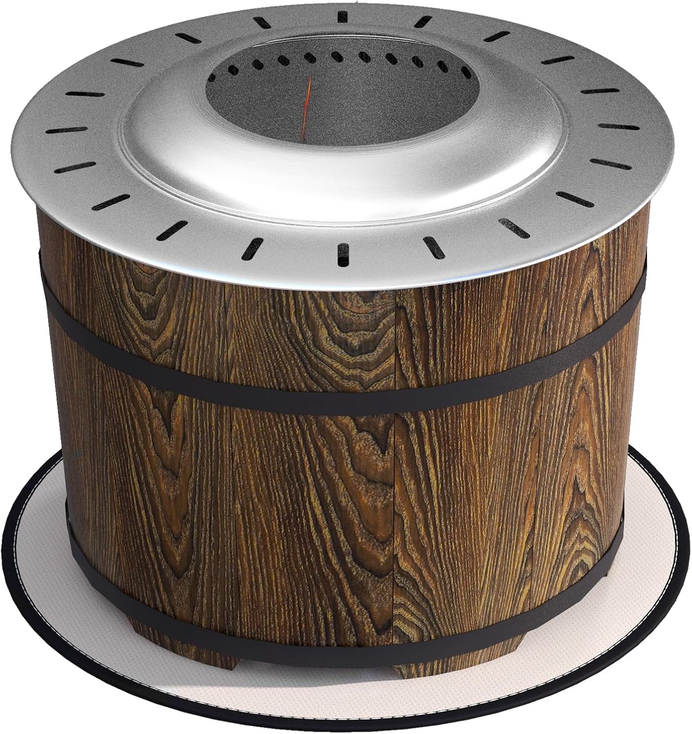 GOWE Smokeless Fire Pit with Fireproof Mat, 20