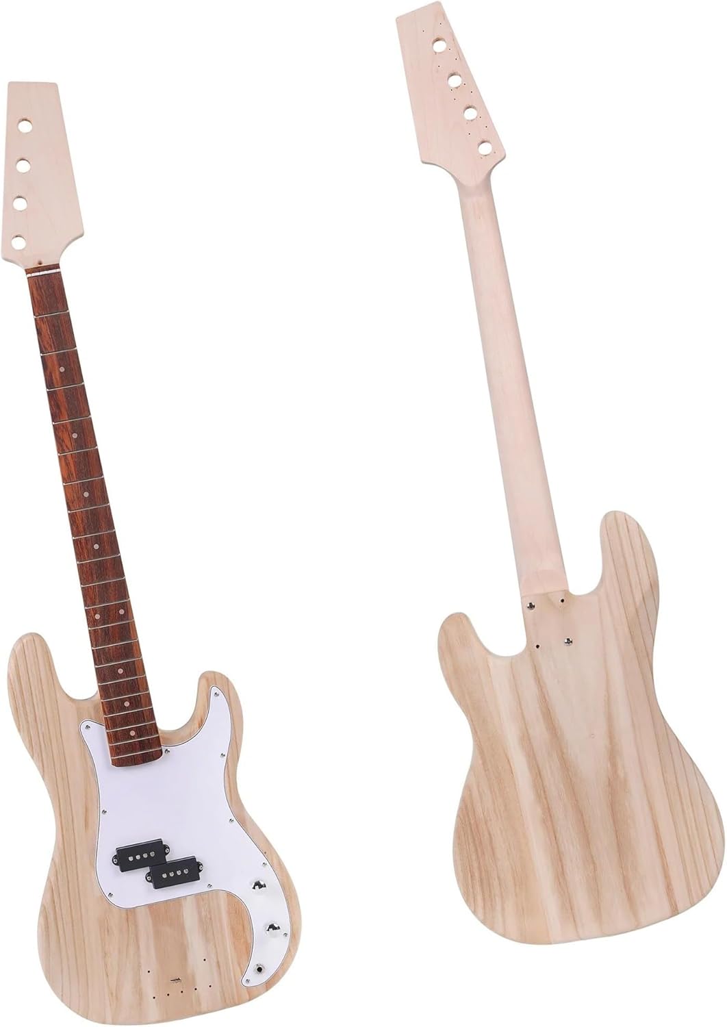 Guitar Body Guitar Replacement Parts DIY Bass Guitar Kit Build Your Own Electric Bass With Paulownia Body Pickguard Electronics Maple Guitar Neck Rosewood Fre
