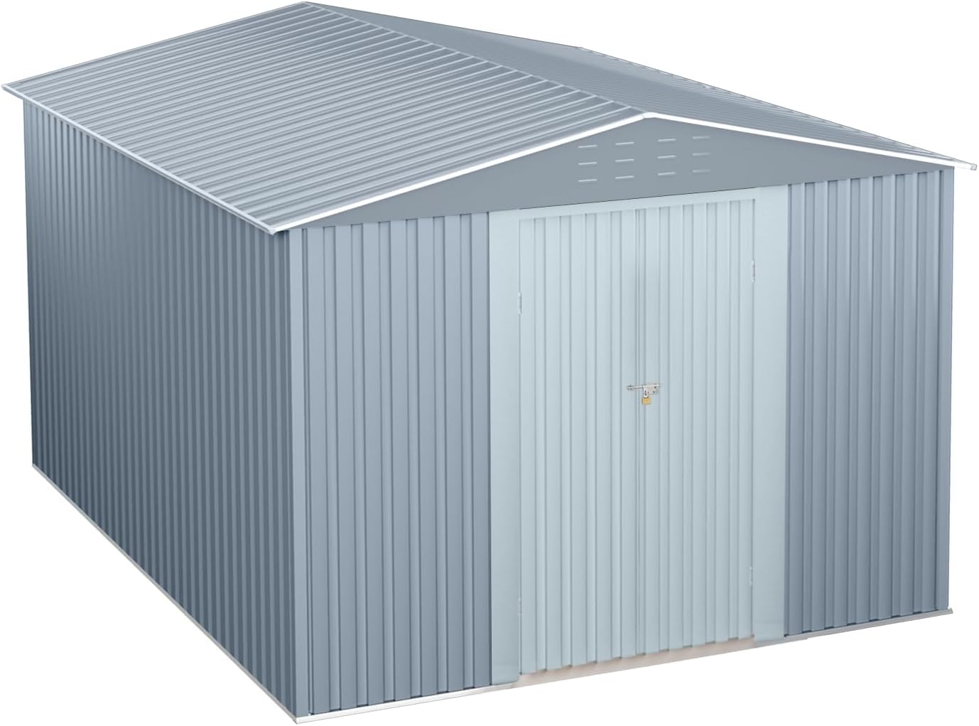 Metal storage house, 10x10 FT Metal Outdoor Storage Shed, with Double Doors & Lockable Windows, Large Ventilation Openings, Sturdy Design, Easy Assembly - Durable Garden/Garage/Courtyard Shed (grizzly