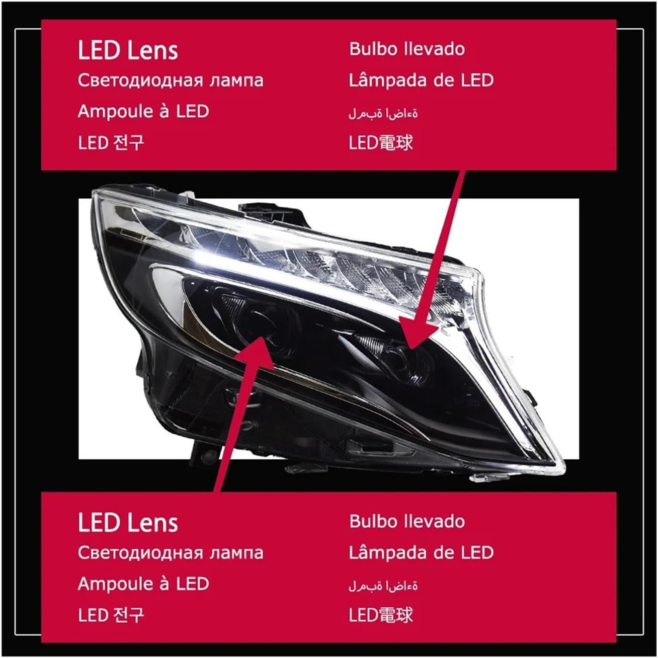 Car Styling Head Lamp Compatible For Benz Vito Headlights 2013-2019 W447 LED Headlight LED DRL Projector Lens Dynamic Auto Accessories