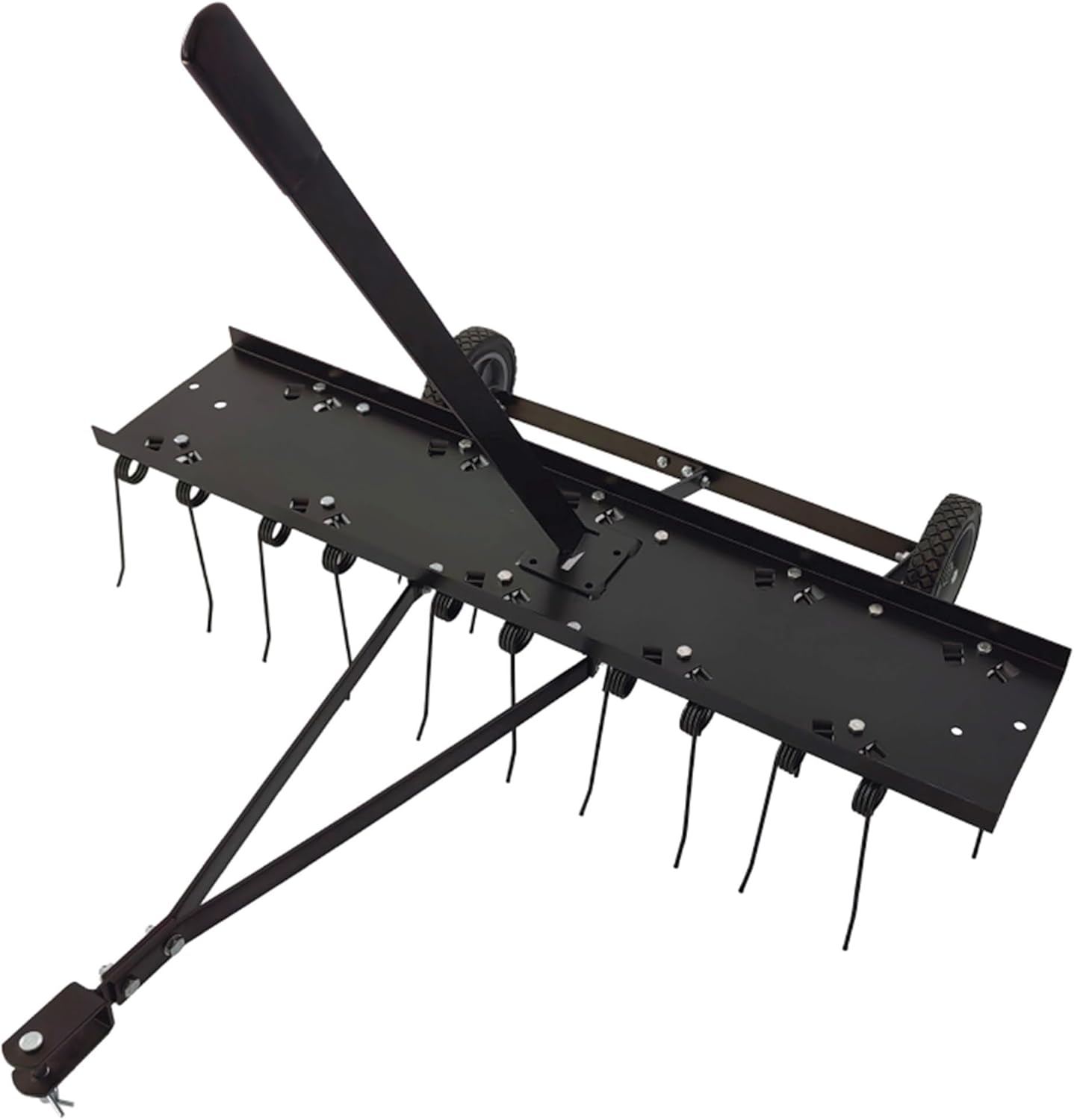 Yard Tuff Tine Dethatcher Attachment, 40 Inch Pull Behind Thatcher for Lawn Mower, Tractor and ATVs, with Heat-Treated Tines for Grass, Leaves, Debris