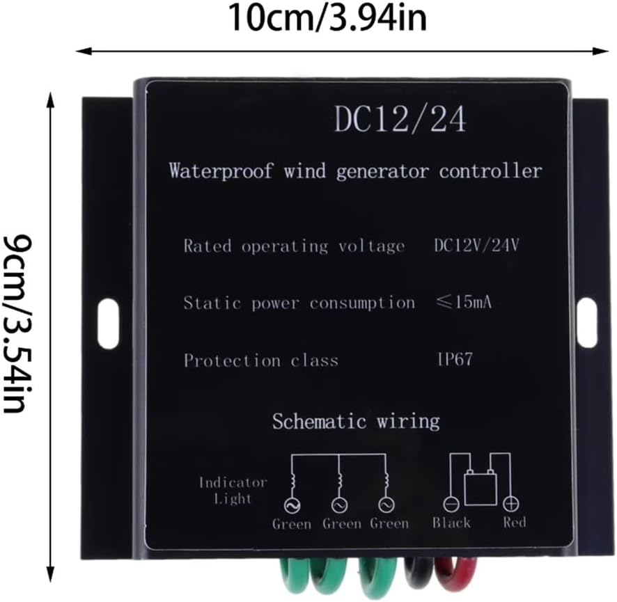 2000W Wind Turbine MPPT Charge Controller with LED Indicators 12V 24V 48V 220V Battery Charge Regulatorregulator for Wind Generator,48V(Black),12V