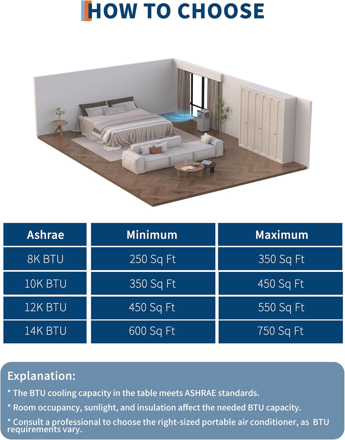GarveeHome 8,000 BTU Portable Air Conditioners with Dehumidifier & Fan, Standing Air Conditioner Cools Up to 350 Sq.Ft., Smart Mode, Remote, Auto Swing, 24H Timer, Include Installation Kits, Grey