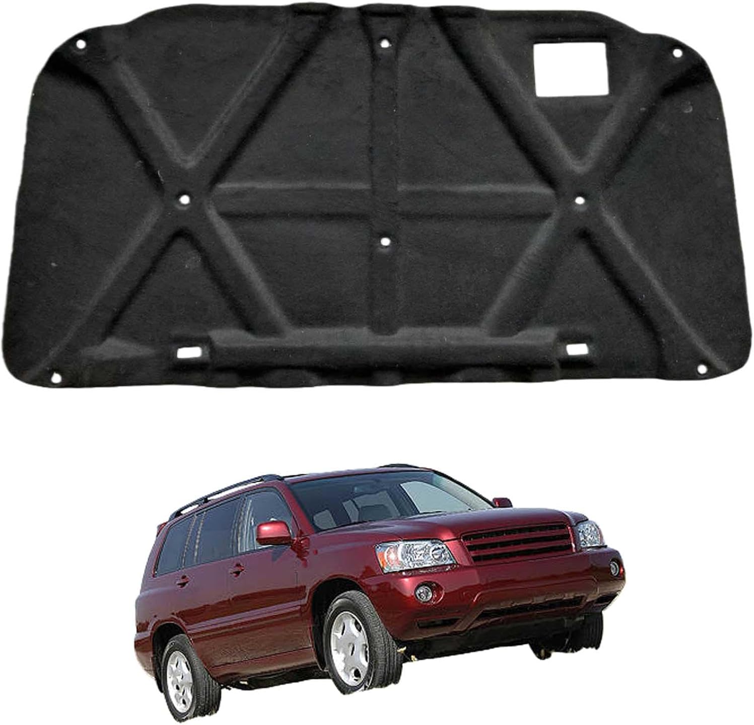 Car Front Hood Engine Sound Pad for Toyota Highlander 2001-2007, Heat Insulation Cotton Mat Cover Soundproof Car Accessories