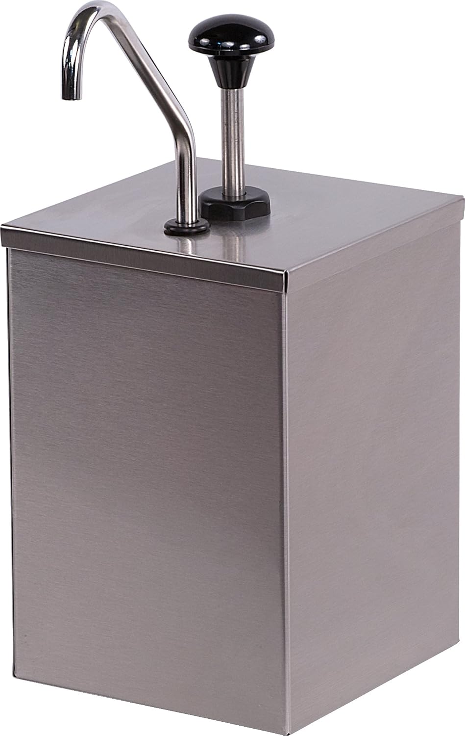 Carlisle FoodService Products Condiment Rail Condiment Center with Metal Pump for Gas Stations, Restaurants, Stainless Steel, 7.25 x 7.25 x 15.5 Inches, Silver