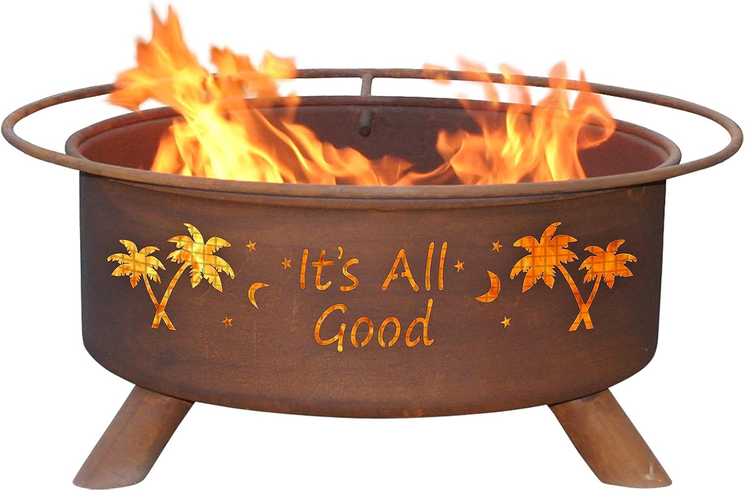 Patina Products F119 It's All Good Steel Outdoor Fire Pit - 24 x 24 x 11 inch - Natural Rust Patina Finish