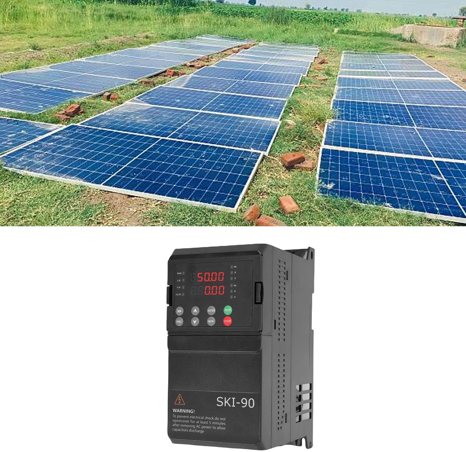 Eujgoov 1.5KW Solar PV Frequency Converter Motor Control DC250-900V 3PH for Water Pumpr Exceptional Thermal Management