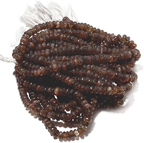 13 inch natural beads strand of 7.5mm faceted rondelle andalusite gemstone beads for DIY jewelry - necklace, bracelet, earring, ring.