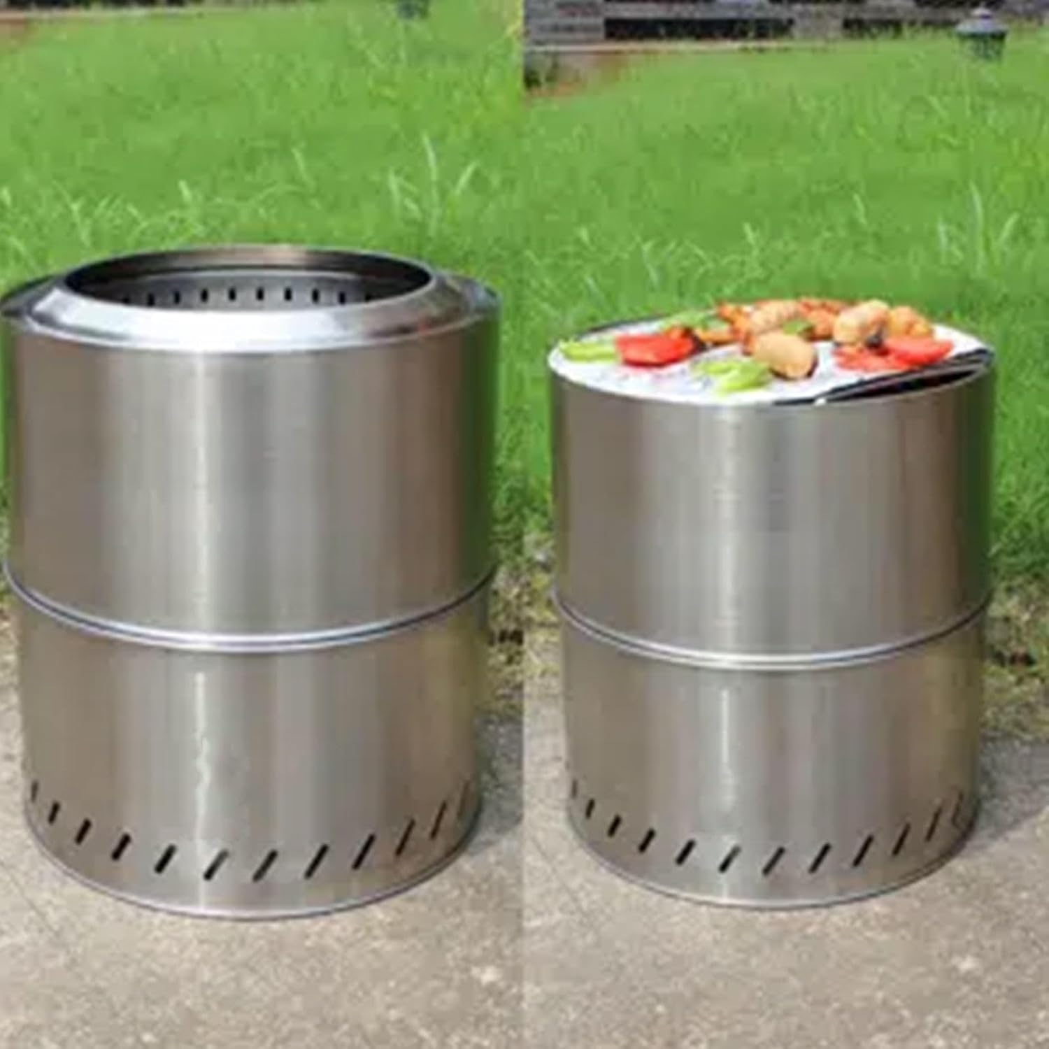 15 Inch Stainless Smokeless Fire Pit for Outside Smokeless Firepit,Durable Stainless Steel for Wood Burning Smokeless Fire Pit for Patio Garden,Camping,Backyard