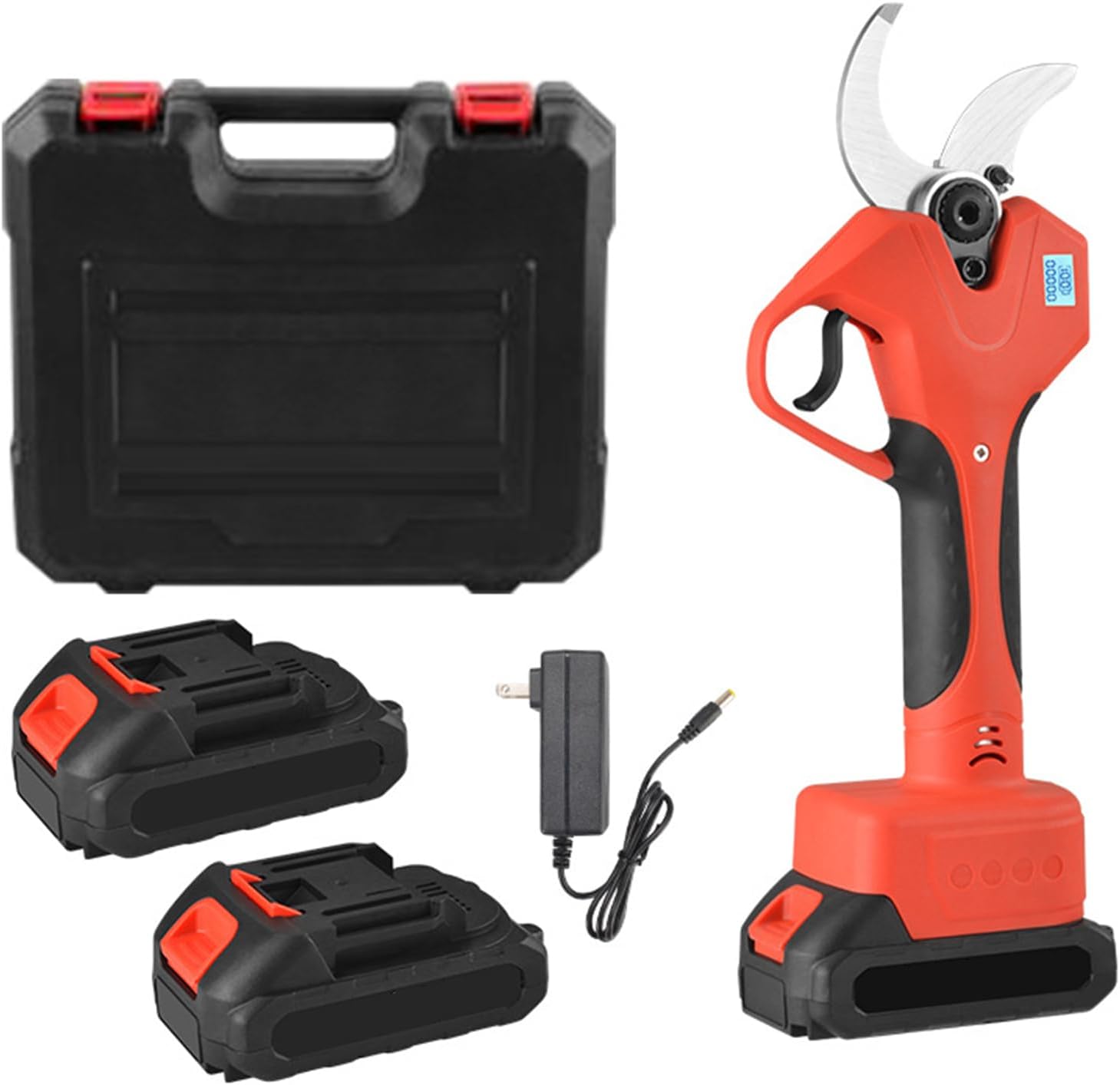 Electric Pruning Shears for Gardening, SK7 Carbon Steel Blade Tree Trimmer with LCD Display, 1.6