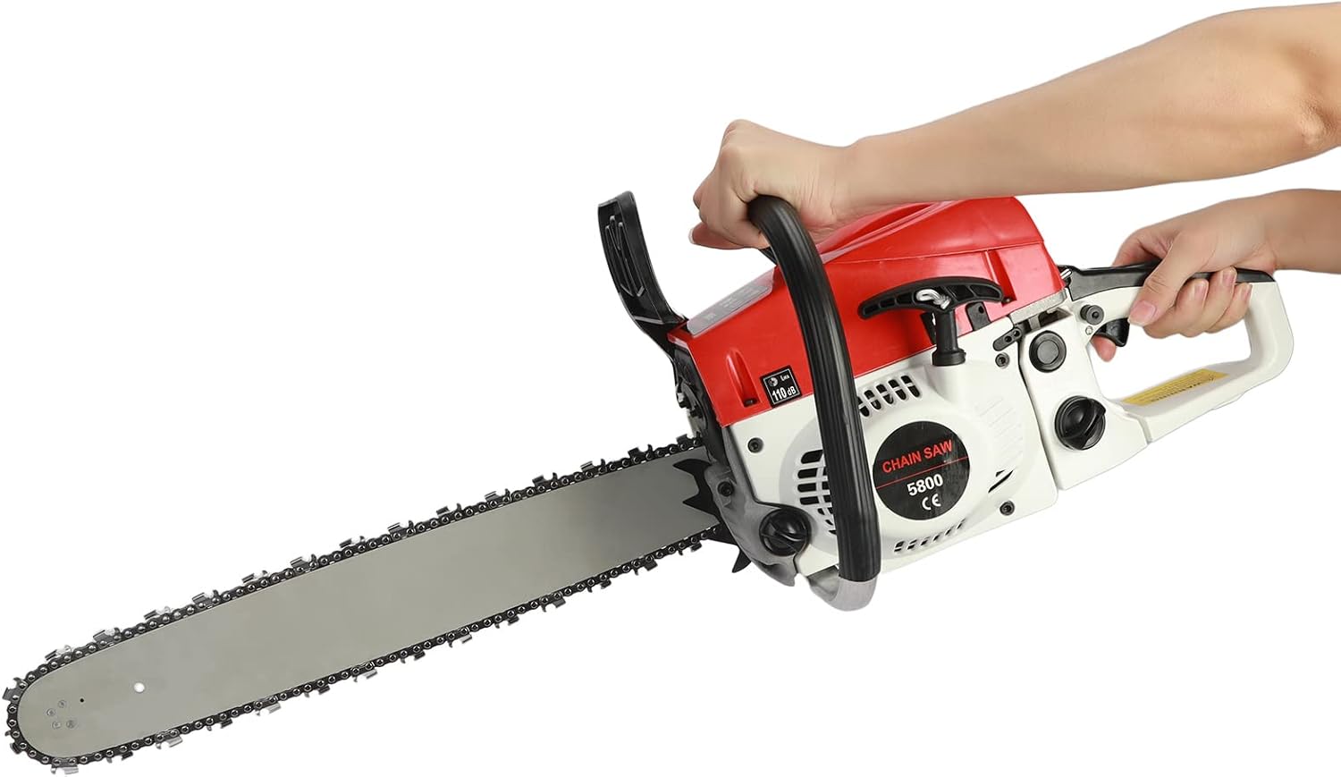20 Inch Gas Chainsaw, 58cc Gas Powered Chainsaw Handheld Petrol, with 2.4kw/3.2hp High Power Multifunction Chain Saw for Wood Cutting/Outdoor/Home/Farm/Garden Use