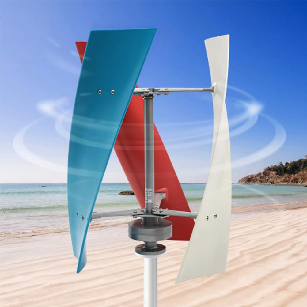 12V-220V 9000W No Noise Wind Turbine Generator, Windmill Vertical Wind Generat Kit Wind Power Windmill Camping Home Appliance with MPPT Charger