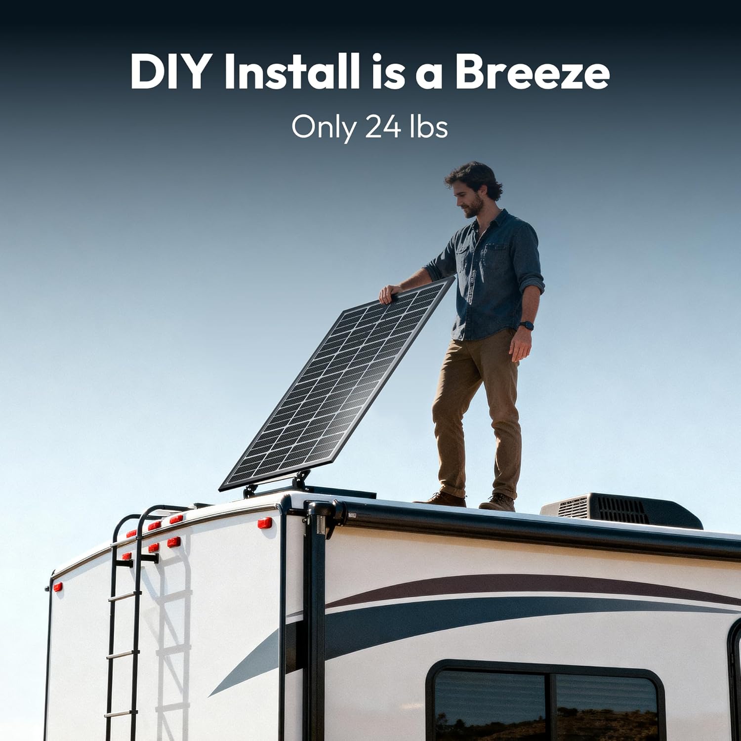 Epoch 400W Bifacial Solar Panels,N-Type 12/24 Volt Monocrystalline Solar Panel, High-Efficiency Waterproof Solar Module for RV Camping, Boat, Marine,Off-Grid[200w×2pcs]