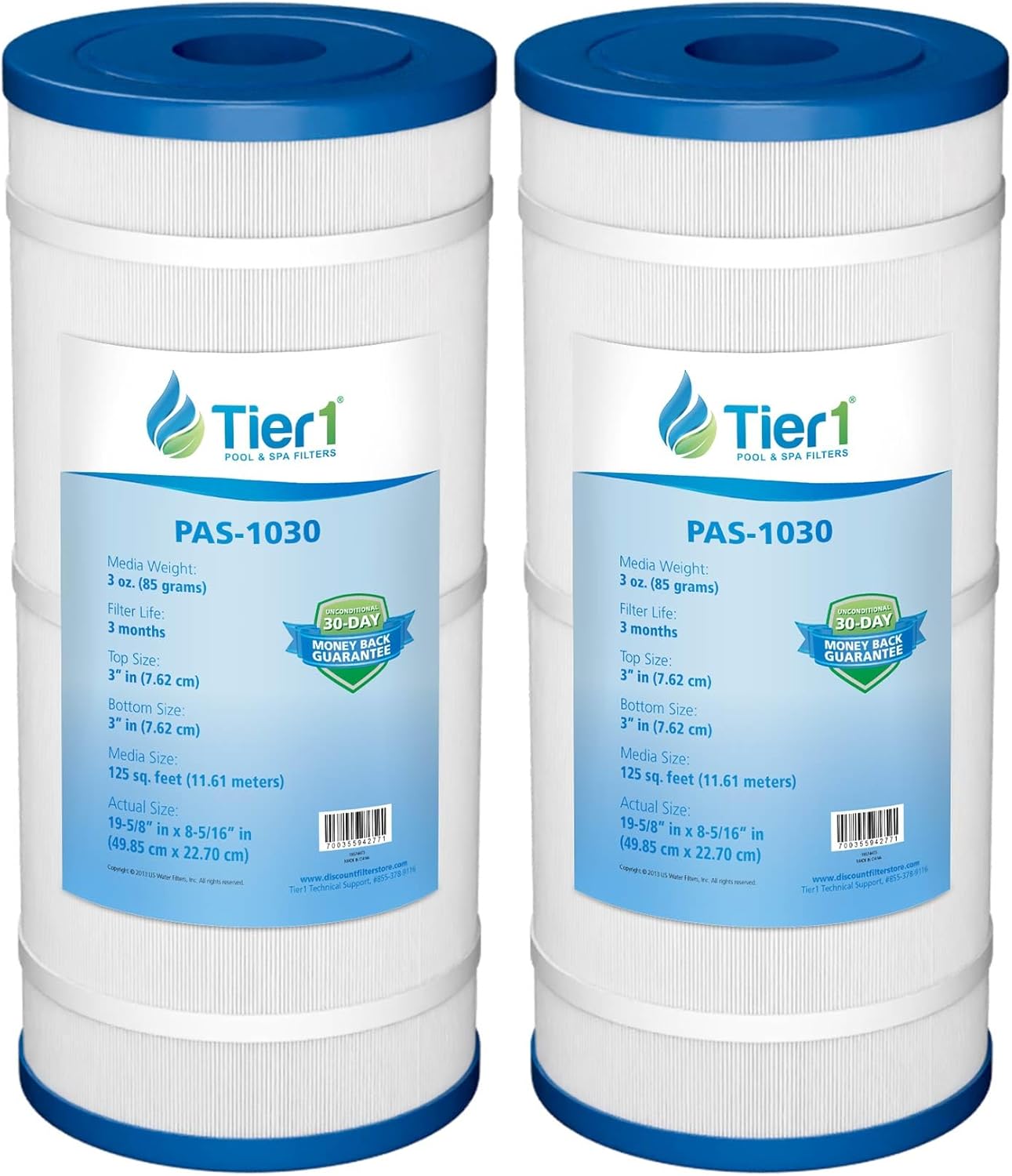Tier1 Replacement for Hayward Pool Filter Cartridge C1250 – 2 Pack | Compatible with CX1250RE, Pleatco PA125, Unicel C-9499, Filbur FC-1299 | 19-5/8